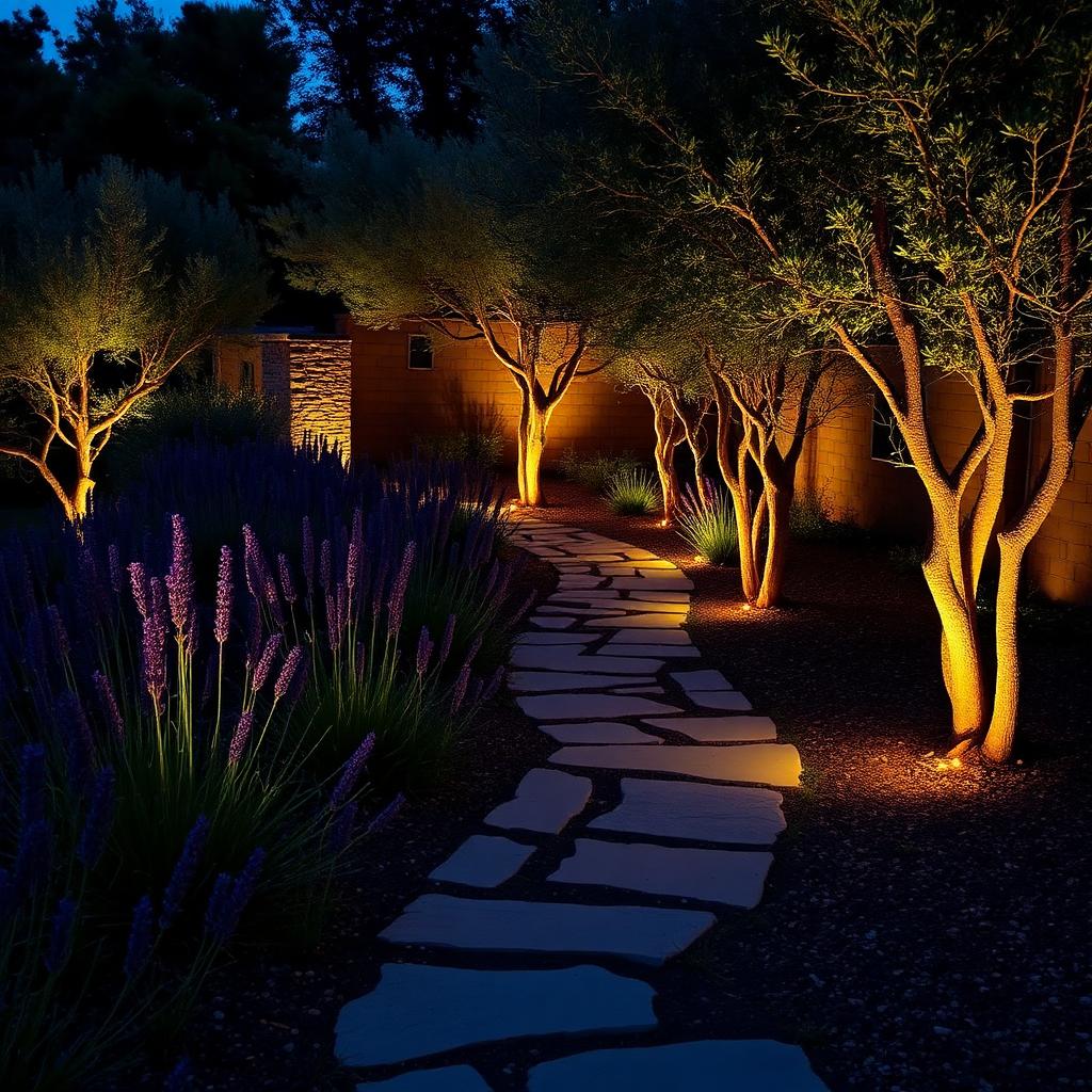 Iluminación de jardín de bajo consumo: diseño y ejemplos